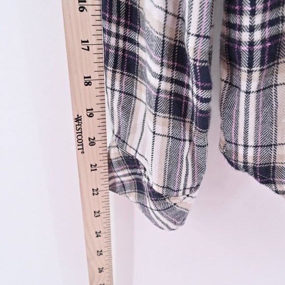 RAILS Hunter Top Womens Size S Button Blouse Stone Navy Fucshia Plaid Western - Picture 4 of 12